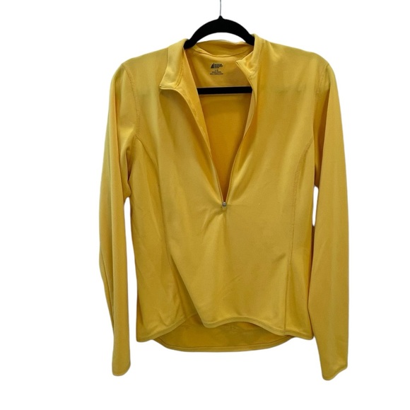 MEC yellow long sleeve 1/4 zip with 3 back pockets size large - Picture 2 of 7